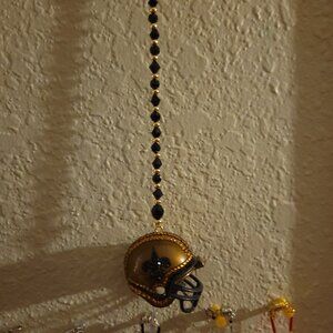 Saints NFL mini Bling Car Charm Helmet